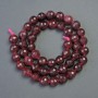 Rubellite Beads on Thread natural stone faceted round 8mm diameter, thread length 38cm