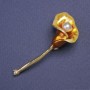 Flower Brooch Pendant Kalya Flower Yellow Enamel Gold-tone 52x23mm+