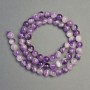 Amethyst Chevron Beads on Thread Natural Stone Smooth Round 6mm Dia.+- Length 39cm+-