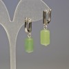 Emerald Jade Cylinder Earrings, diameter 14x8mm, length 3cm