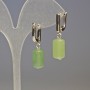 Emerald Jade Cylinder Earrings, diameter 14x8mm, length 3cm