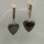 Earrings Hematite Heart Black, diameter 11mm±, length 2.8cm