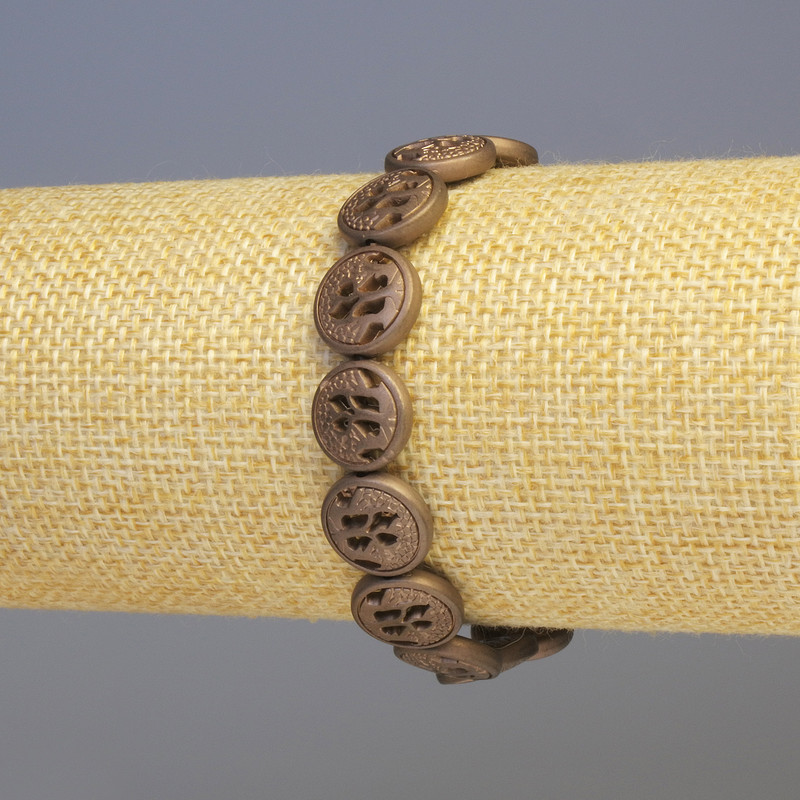 Bracelet Hematite with Wood Multicolor Green Matte, diameter 12x4mm±, length 18cm± stretch