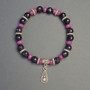 Aventurine and Phosphosiderite Bracelet with Pendant, 8mm and 6mm+/- Diameters, 18cm+/- Length, Stretch
