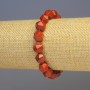 Bracelet Red Jasper Natural Stone Faceted, 8x8mm diameter, 18in length, elastic