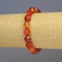 Carnelian Bracelet with Natural Stone, faceted, 8x8mm, stretched 18cm
