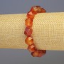 Carnelian Bracelet, natural gemstone, multi-faceted, 11x11mm, stretchy 18cm