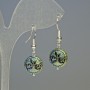 Earrings Hematite Chameleon Wood, diameter 12.5x4.5mm±, length 3.2cm