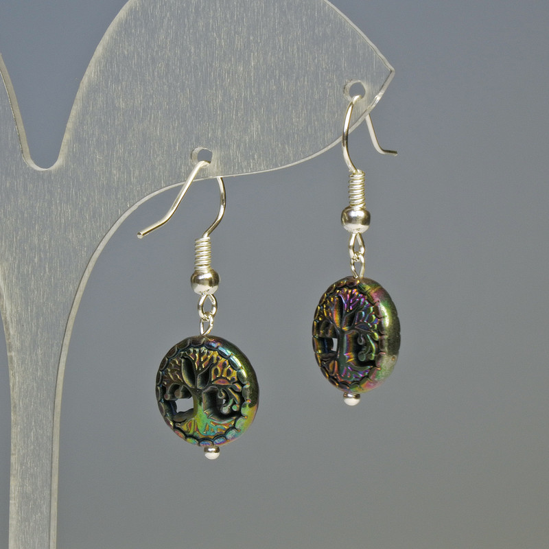 Earrings Hematite Gecko Tree?