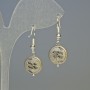 Hematite Earrings 'Tree' matte silver, diameter 12×4.5 mm, length about 3.2 cm