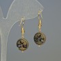 Hematite Earrings Tree Matte Chameleon, diameter 12.5×4.5 mm, length 3.2 cm