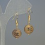 Hematite Earrings, Matte Bronze Tree, diameter 12x4.5 mm, length 3.2 cm