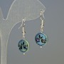 Earrings Hematite Tree Matte Chameleon, diameter 12.5×4.5mm, length about 3.2 cm