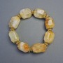 Citrine bracelet natural stone multifaceted 14x20mm+- with inlays, length 18cm+- stretch