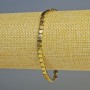 Hematite Square Bracelet Gold Color, 4x4x2 mm+, Stretch, 18 cm ±
