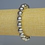 Hematite Bead Bracelet, silver color, 10mm diameter, length 18cm, stretch