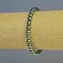 Hematite Bead Bracelet, color-changing green, 6mm diameter beads, stretchy 18cm length