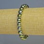 Hematite Bead Bracelet, color-changing green, 8mm beads, stretchy 18cm