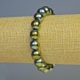 Hematite Bead Bracelet, chameleon green color, 10mm diameter +/-, 18cm length +/- stretch