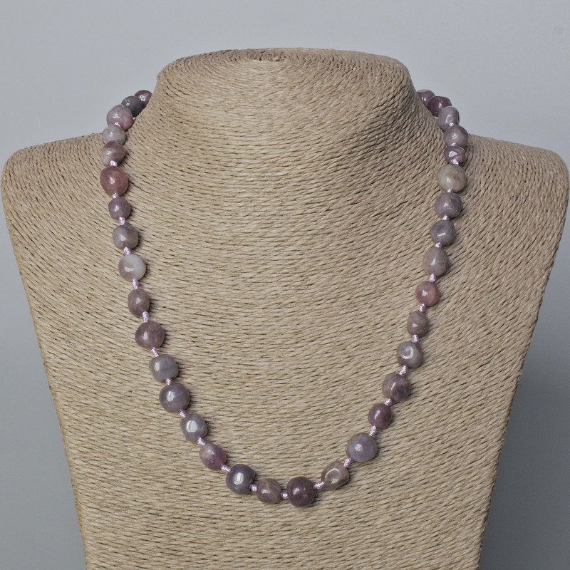 Natural Stone Necklace Turmaline Round Bead, 10x10mm diameter, length 50cm
