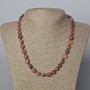 Strawberry Quartz Faceted Beads Necklace, 9×9-10×9 mm, length 49 cm