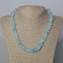 Aquamarine Necklace natural stone chips, 12x3-10x4mm+-, length 48 cm +