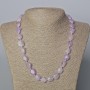 Kunzite Necklace, natural gemstone faceted beads, diameter 13x10mm, length 50cm