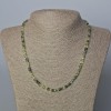 Prehnite Necklace with Faceted Natural Stone Cube, 4x4 mm, length 45 cm