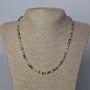 Prehnite Necklace with Faceted Natural Stone Cube, 4x4 mm, length 45 cm