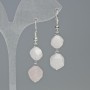 Earrings Pink Quartz Faceted Ball, diameter 10.5-8.5 mm