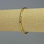 Hematite Bracelet Cylindrical Beads Gold Tone, 6x4mm, Stretch Length 18 cm