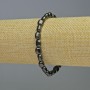 Hematite bracelet oval black color chameleon, diameter 7×7mm±, length 18cm±, stretch