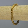 Hematite Bracelet Hexagonal Zigzag Matte Gold Color, 6x6mm Hexagons, length 18 cm ±, stretch
