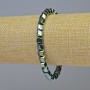 Hematite Bracelet Hexagonal Zigzag Green Chrome (Chameleon) Color, 6x6mm, approx 18cm stretch