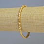 Hematite Bead Bracelet Cubes Matte Gold Color, 4x4mm, ~18cm length, stretch