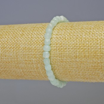 Angelite Beaded Cube Bracelet, 5x5 mm, 18cm adjustable stretch