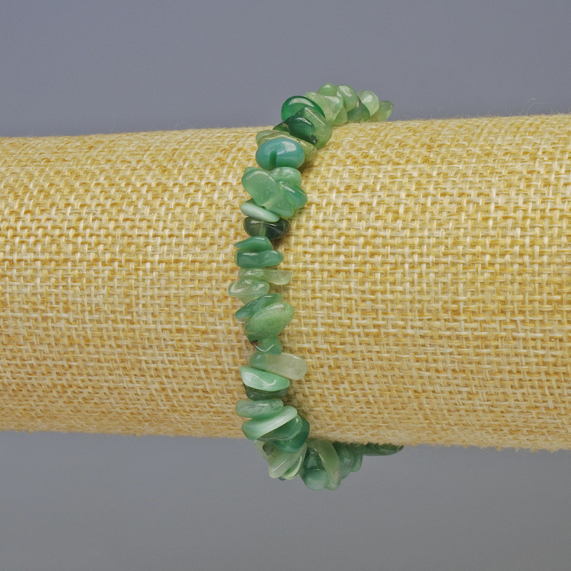 Bracelet Agate green natural stone碎 crumb, diameter 5x2mm+-, diameter 8x4mm+-, length 18cm+- stretch