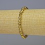 Hematite Bead-Style Bracelet in Gold Color, Faceted Round Beads 6mm, Stretch 18cm