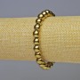 Hematite Bead Bracelet, smooth round beads, gold color, 8mm ±, length 18cm ±, stretch