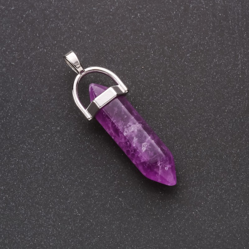Hexagonal Pendant Stone "Amethyst" 39x32x9mm
