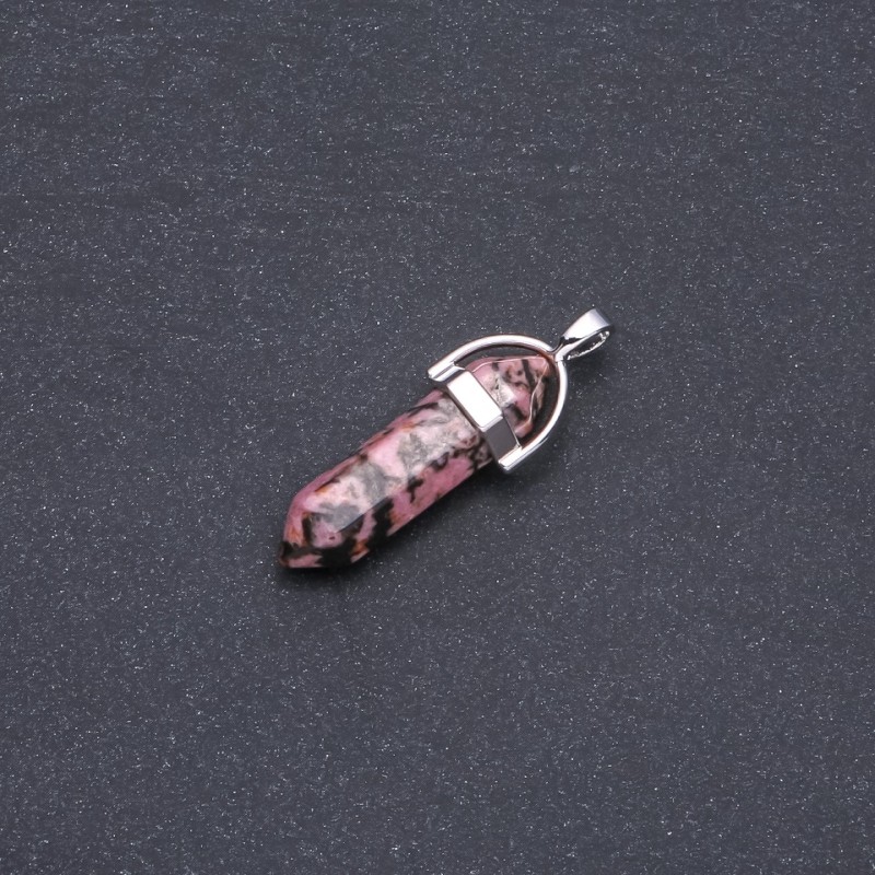 Hexagonal Pendant Rhodonite Stone 39×32×9 mm