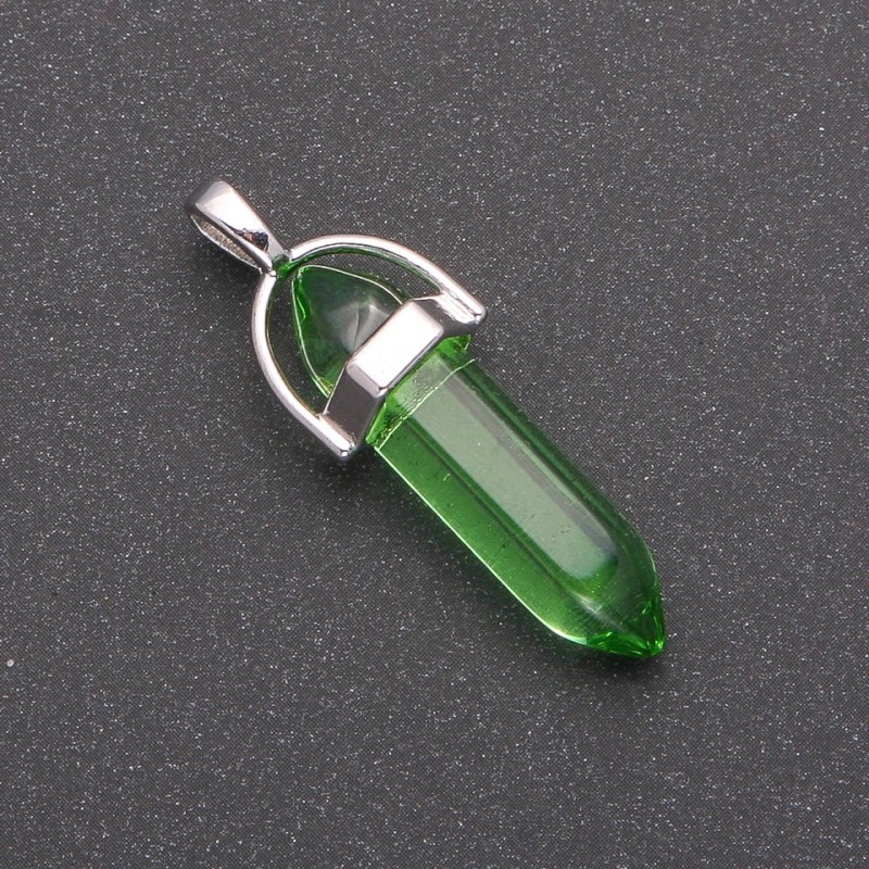 Pendant Green Hexagon 8x35x41mm