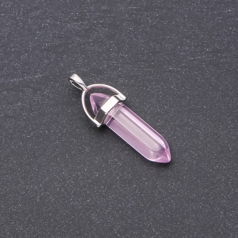Pink Hexagonal Pendant 41x34x9 mm