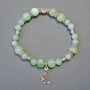Chrysoprase Bead Bracelet, smooth round beads, 9mm± diameter, Jadeite (synthetic), 6mm+ inserts, 18cm stretch length