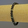 Shungite Bead Bracelet, smooth ball, 6mm diameter ±; Rainbow Hematite disc, 5x2mm, length 18cm stretch