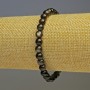  bracelet Silver Obsidian Smooth Bead, diameter 6 (+ -) mm, length 18cm stretch