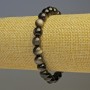 Bracelet Silver Obsidian Smooth Bead, 8 mm diameter (+/-), 18 cm length, stretch