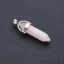 Pendant Hexagon Pink Quartz 4x0.9 cm