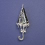 Brooch Umbrella Chalcedony, enamel, metal color: silver 59x21 mm+