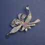 Brooch Accent with Rainbow Crystal and White Crystals Silver-tone Metal 78×41 mm +